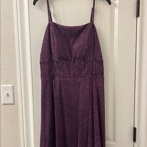 Elegant Purple Glitter Prom Dress